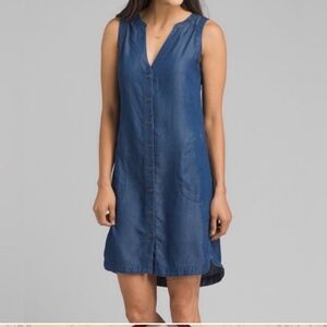 Prana sleeveless chambray style tunic dress